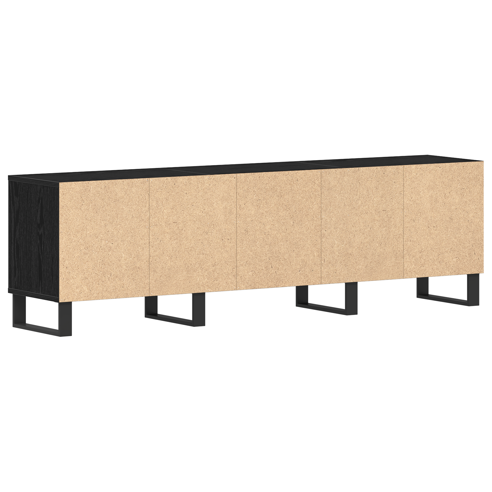 Mobile per TV Nero Rovere 150x30x44,5 cm Legno ingegnerizzato
