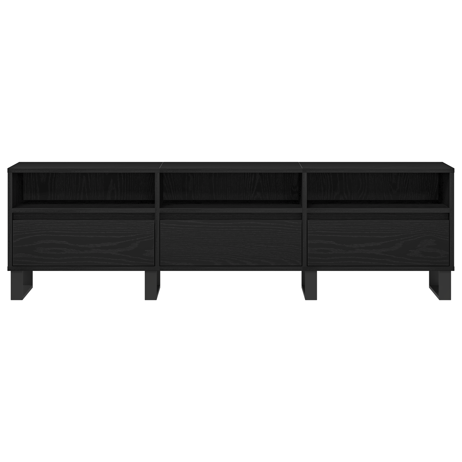 Mobile per TV Nero Rovere 150x30x44,5 cm Legno ingegnerizzato