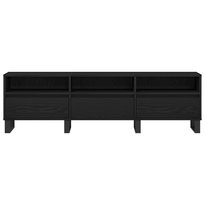 Mobile per TV Nero Rovere 150x30x44,5 cm Legno ingegnerizzato