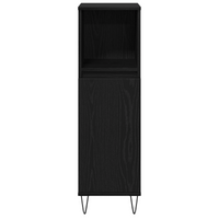 Cabinet da Bagno  Nero Rovere 30x30x100 cm Legno Ingegnerizzato