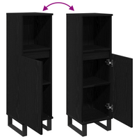 Mobile da bagno  Nero Rovere 30x30x100 cm Legno ingegnerizzato