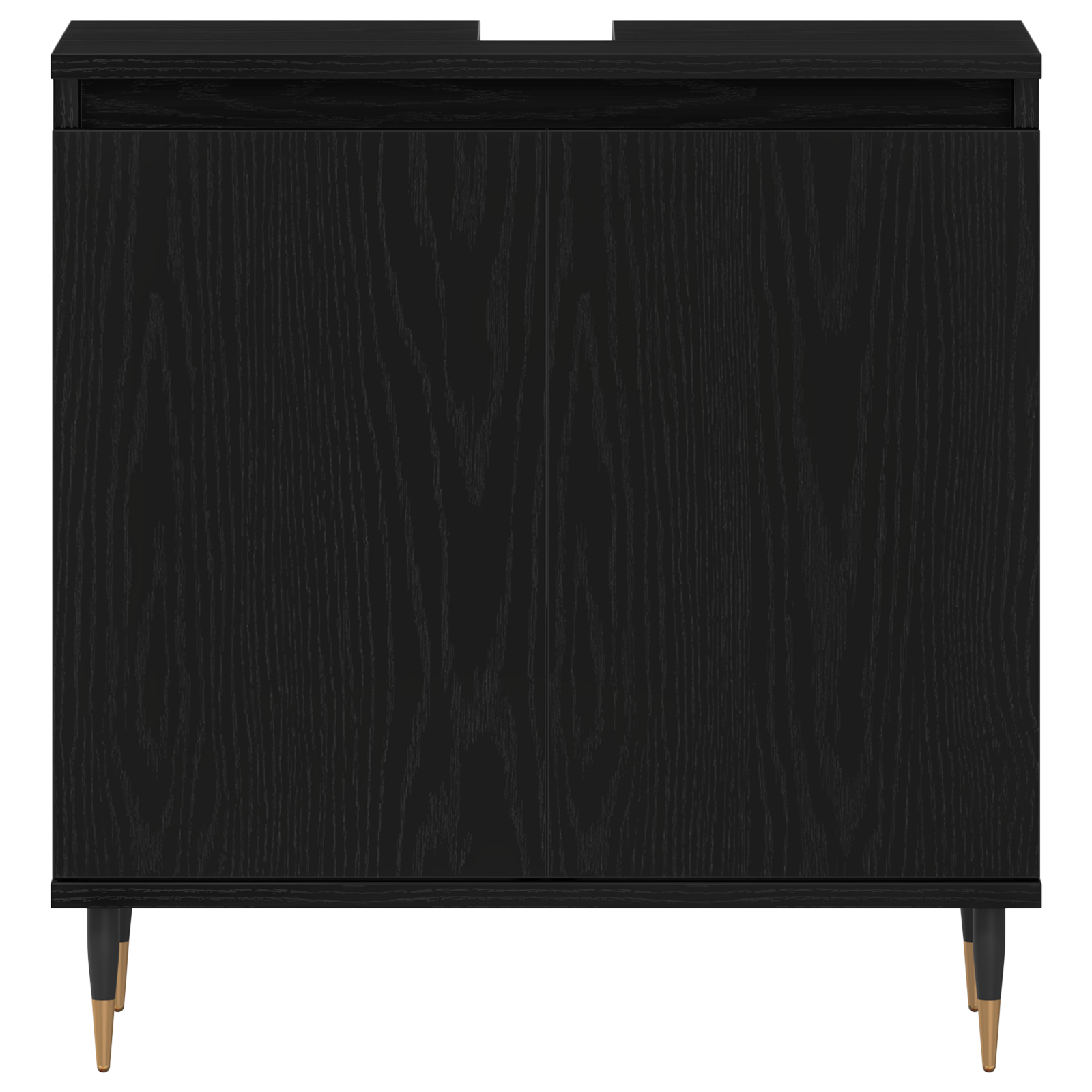Mobile Lavabo da Bagno Rovere Nero 58x33x60 cm Legno Ingegnerizzato