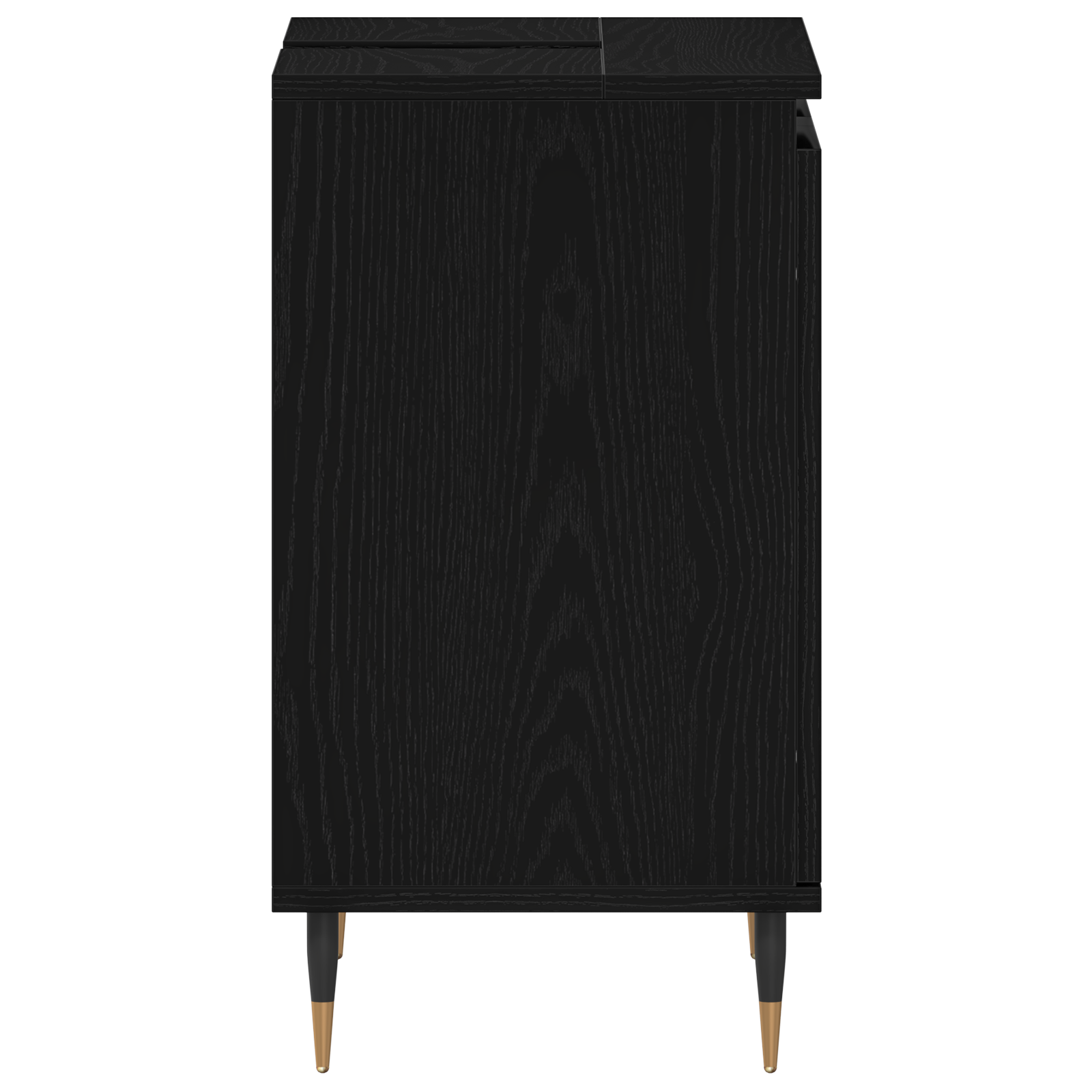 Mobile Lavabo da Bagno Rovere Nero 58x33x60 cm Legno Ingegnerizzato