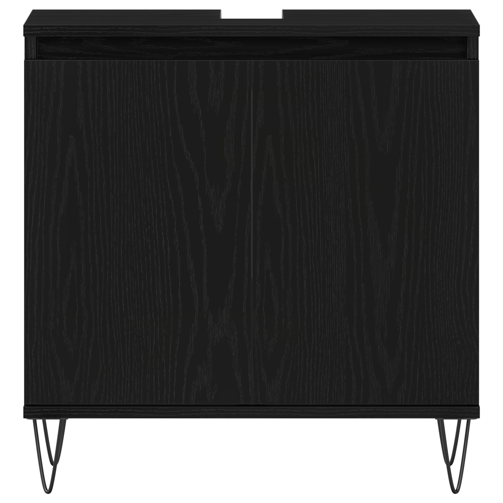 Cabinet da bagno  Nero Rovere 58x33x60 cm Legno ingegnerizzato