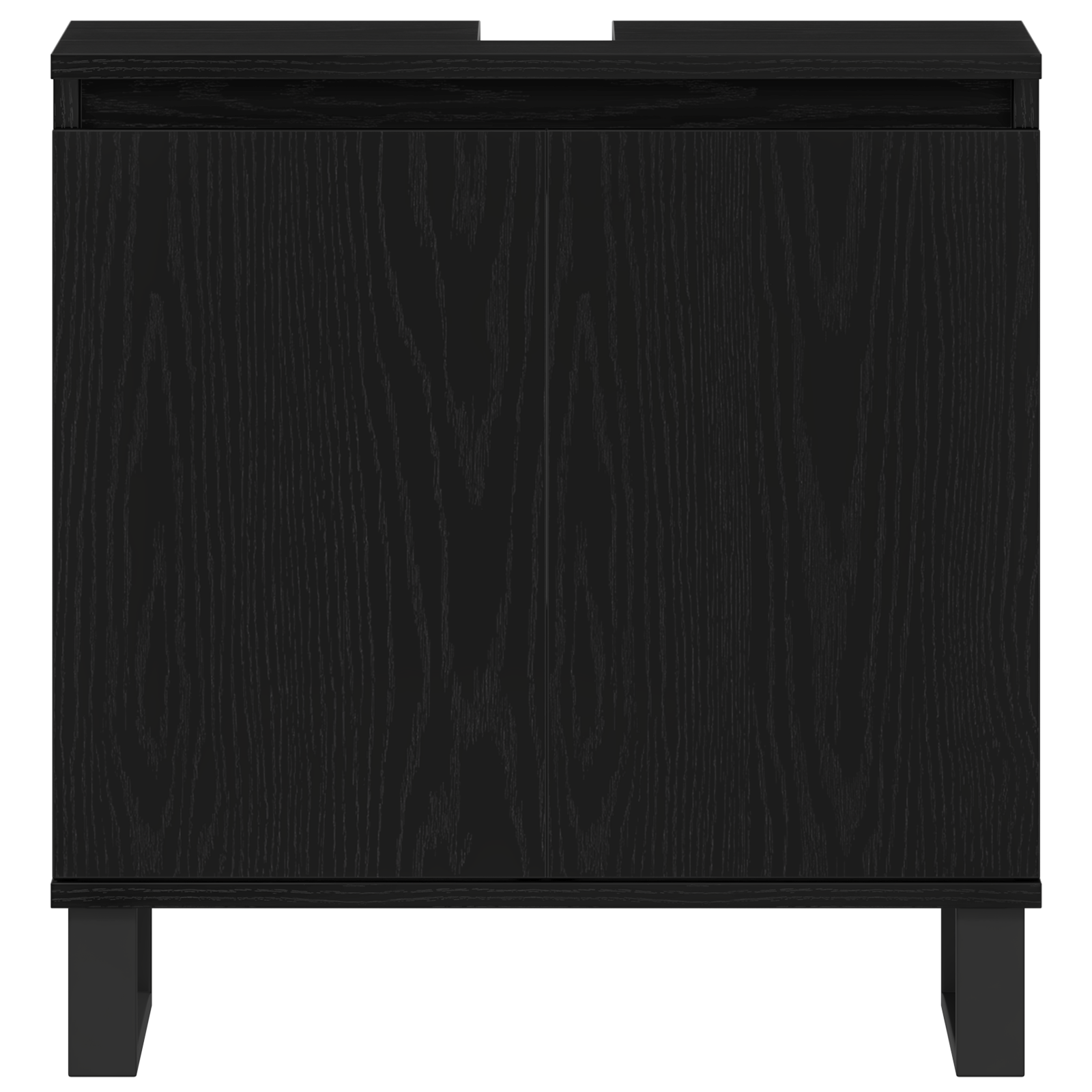 Mobile lavabo bagno  Nero Rovere 58x33x60 cm Legno ingegnerizzato