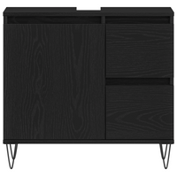 Mobile da bagno  Nero Rovere 65x33x60 cm Legno ingegnerizzato