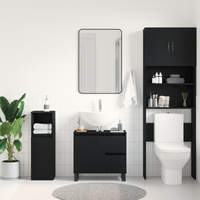 Mobile bagno vitaXL Nero Rovere 65x33x60 cm Legno ingegnerizzato