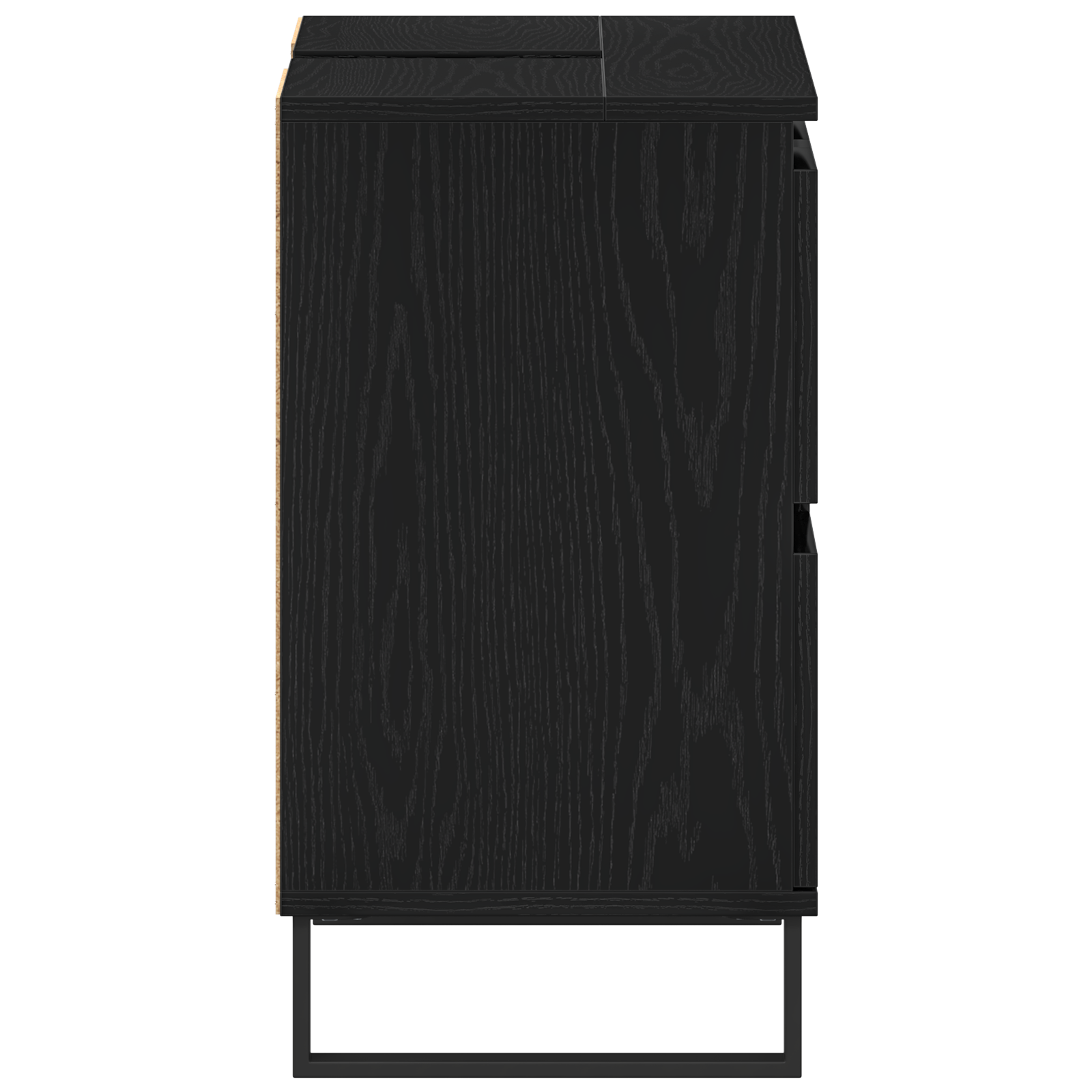 Cabinet del Lavabo per Bagno  Nero Rovere 80x33x60 cm Legno Ingegnerizzato