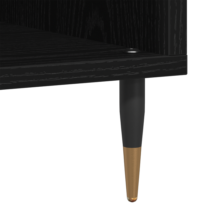 Armadio per dischi  Nero Rovere 100x38x48 cm Legno ingegnerizzato