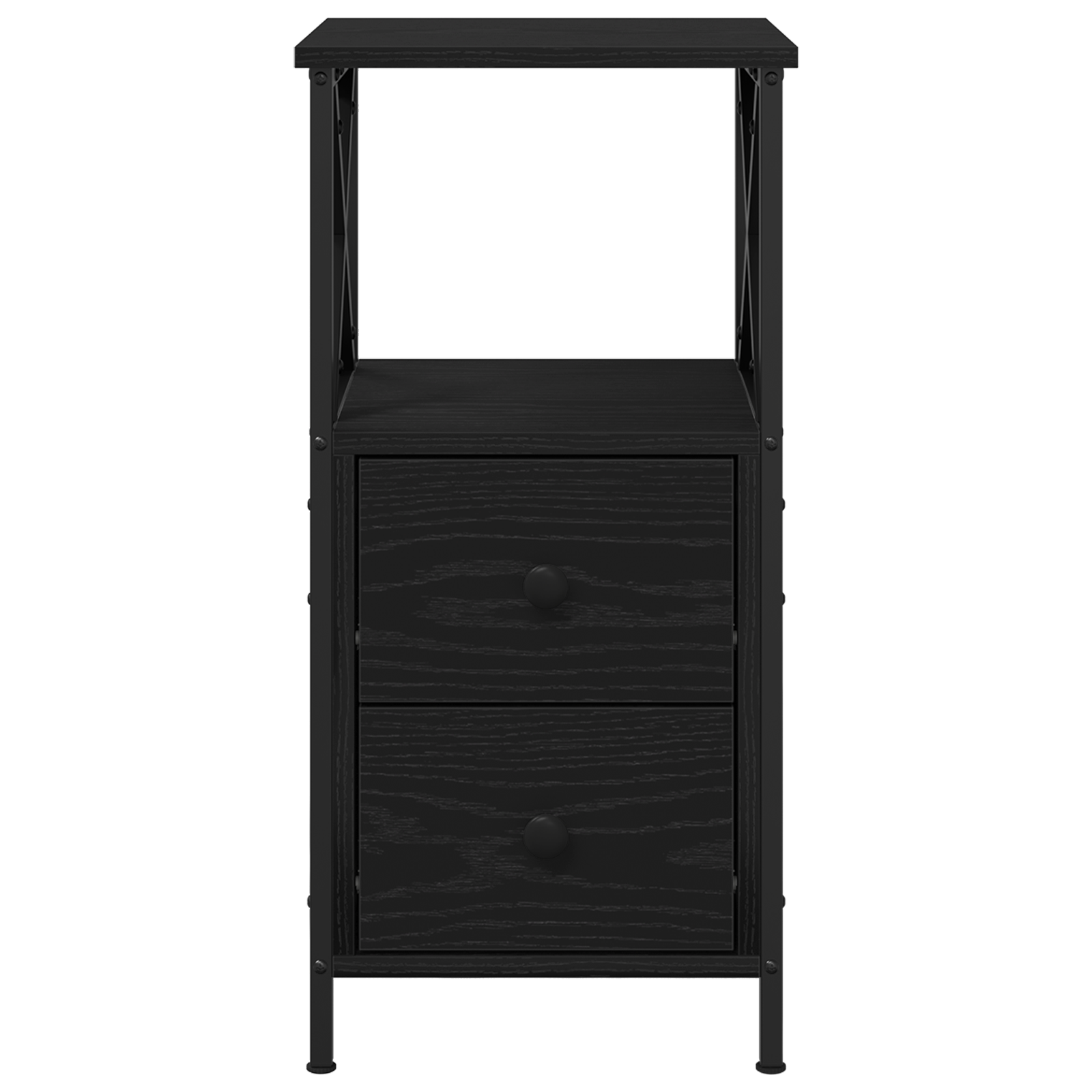 Comodini 2 pz Nero Rovere 34x35,5x70 cm Legno ingegnerizzato