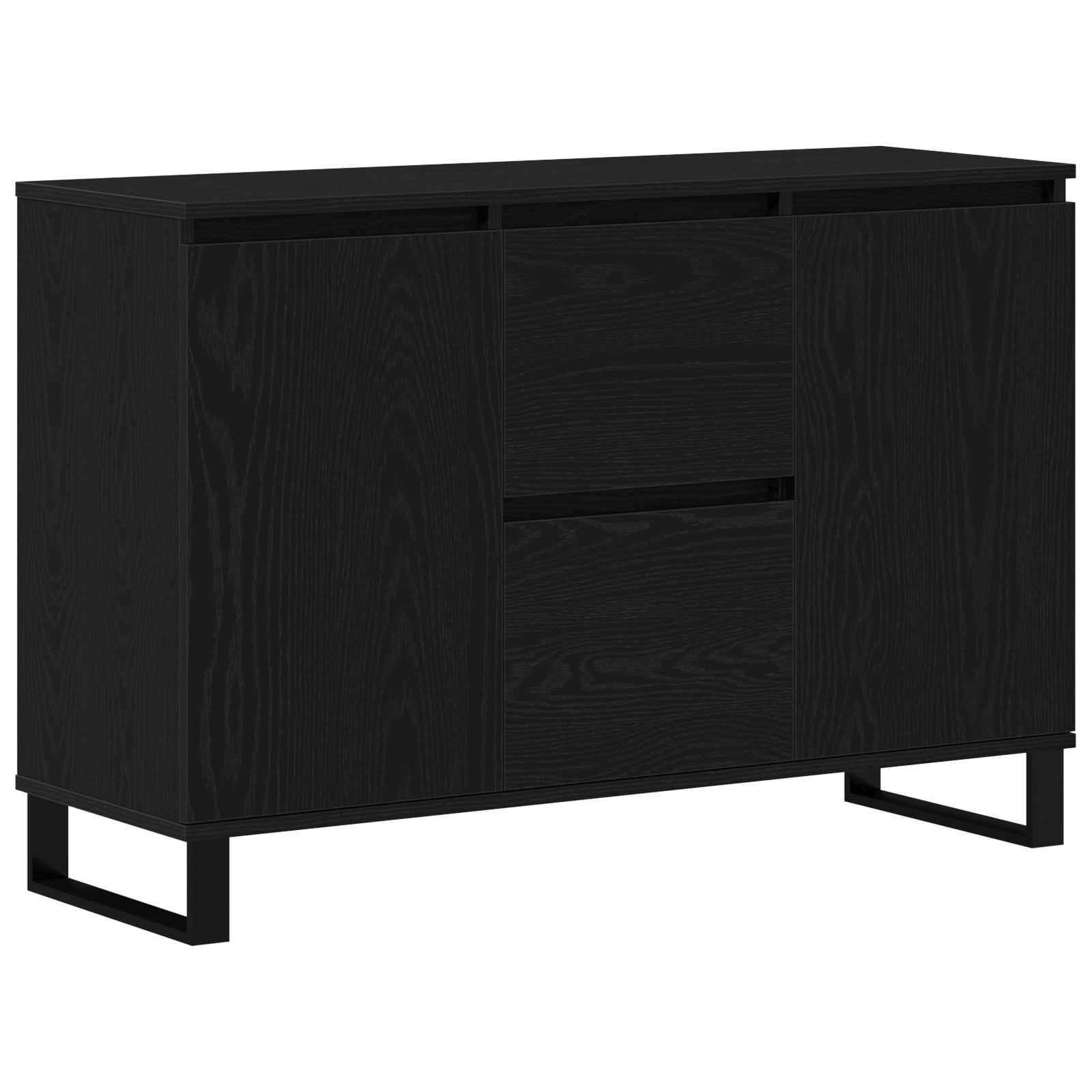 Credenza Nero Rovere 104x35x70 cm Legno Ingegnerizzato