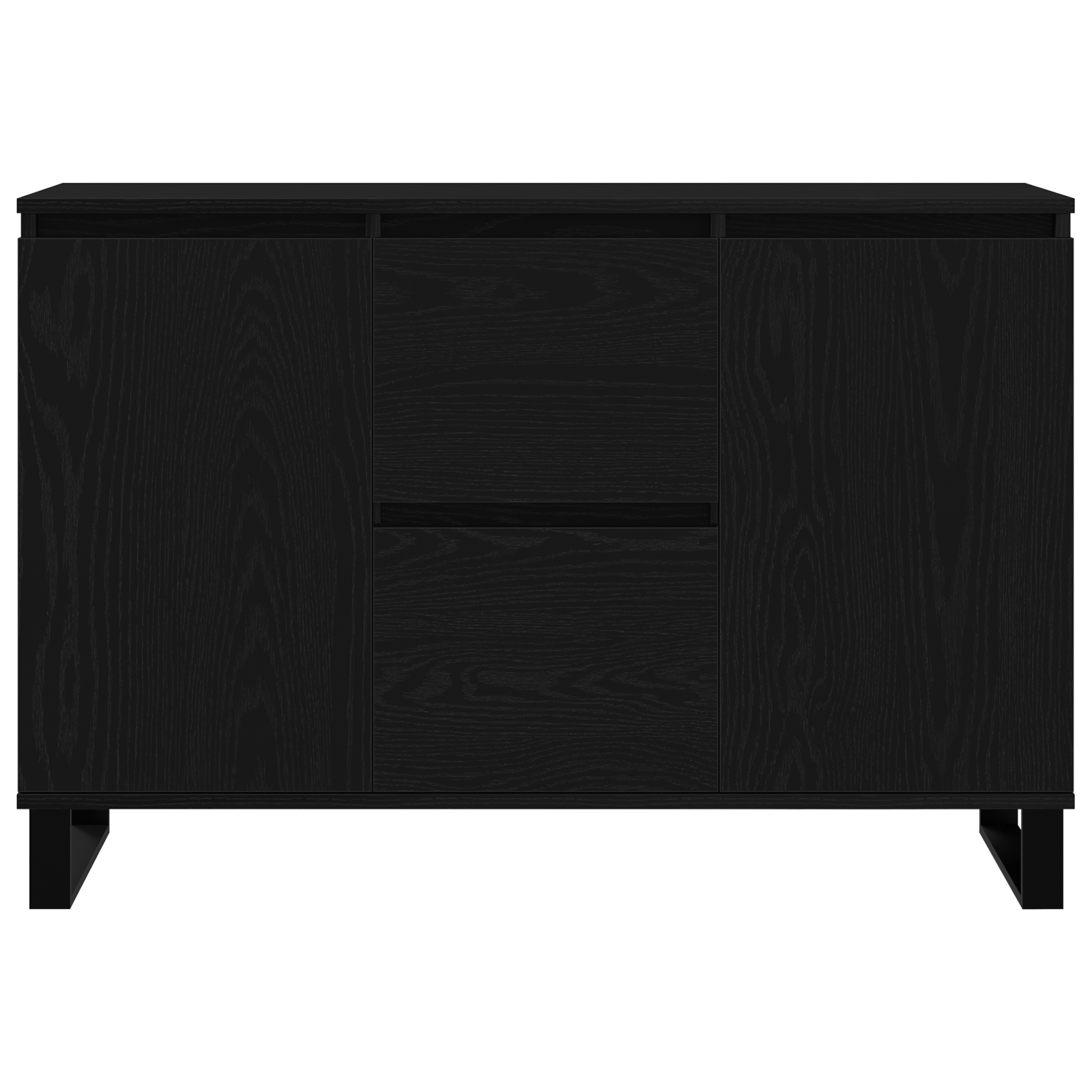 Credenza Nero Rovere 104x35x70 cm Legno Ingegnerizzato