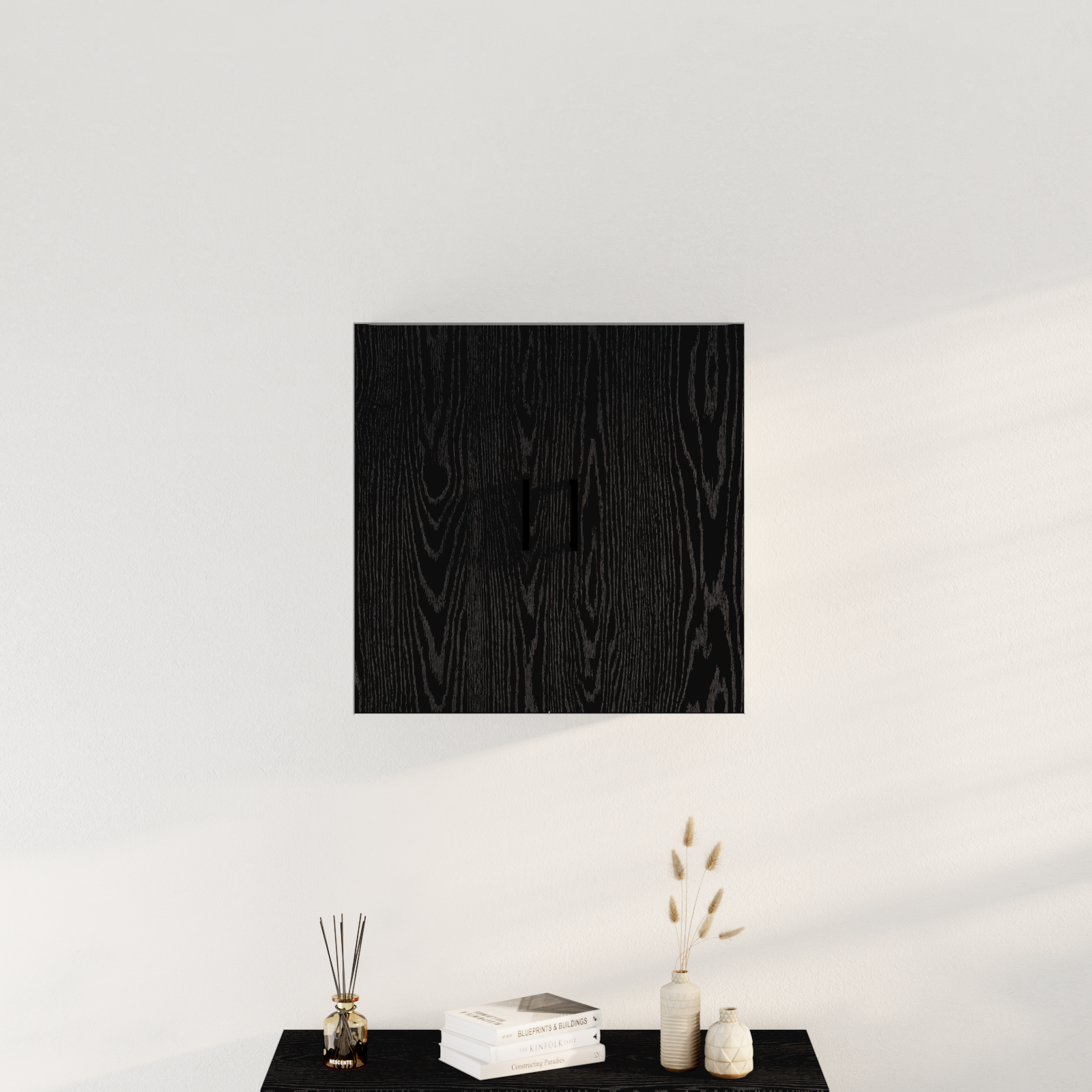 Armadio a muro  Nero Rovere 60x31x60 cm Legno ingegnerizzato