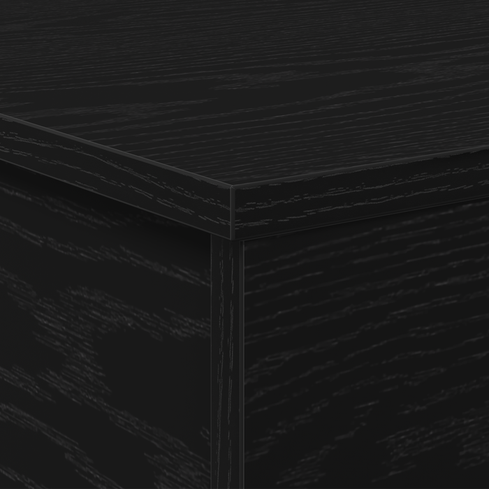 Tavolino da caffè con piano sollevabile Nero Rovere 60x44,5x45 cm Legno ingegnerizzato