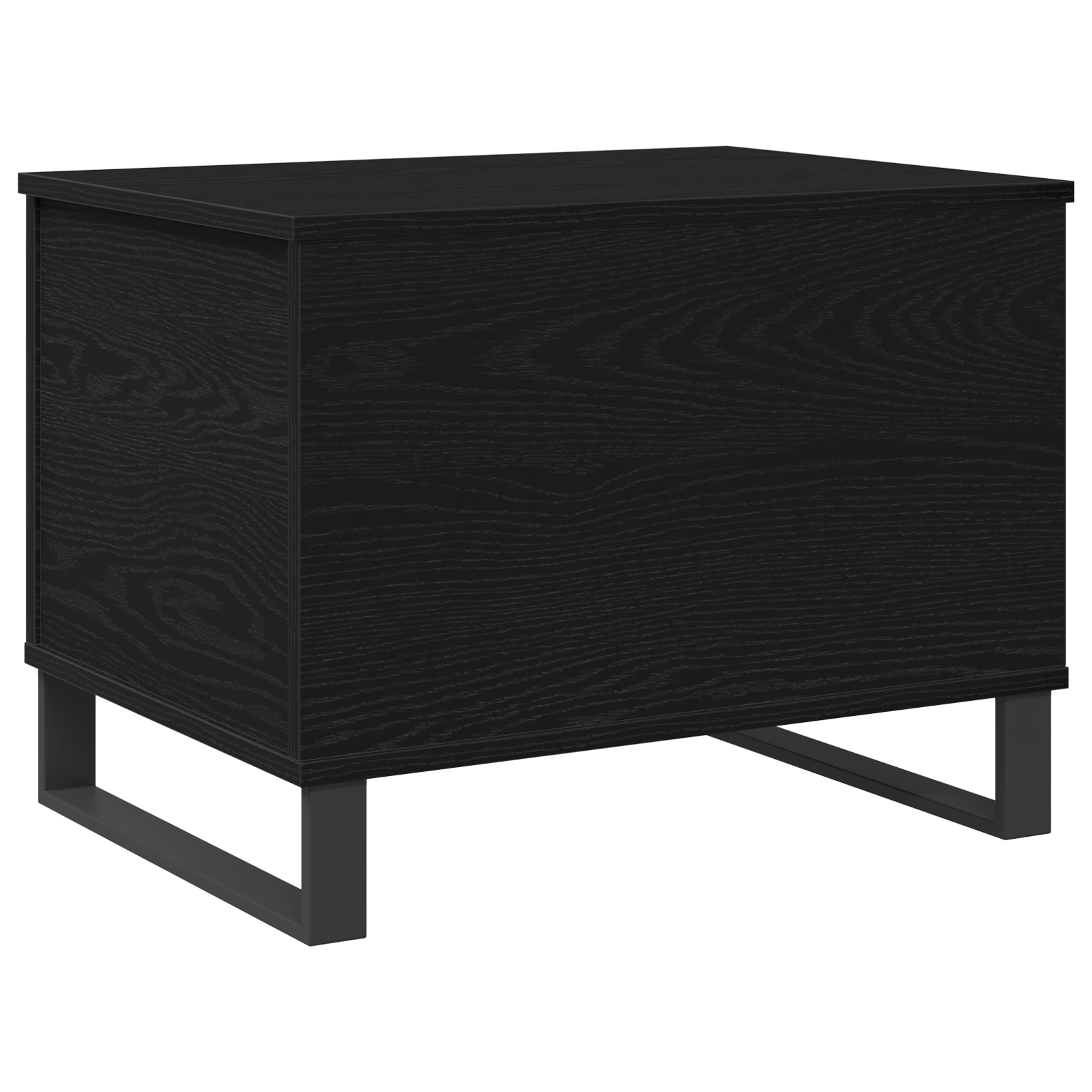 Tavolino da caffè con piano sollevabile Nero Rovere 60x44,5x45 cm Legno ingegnerizzato