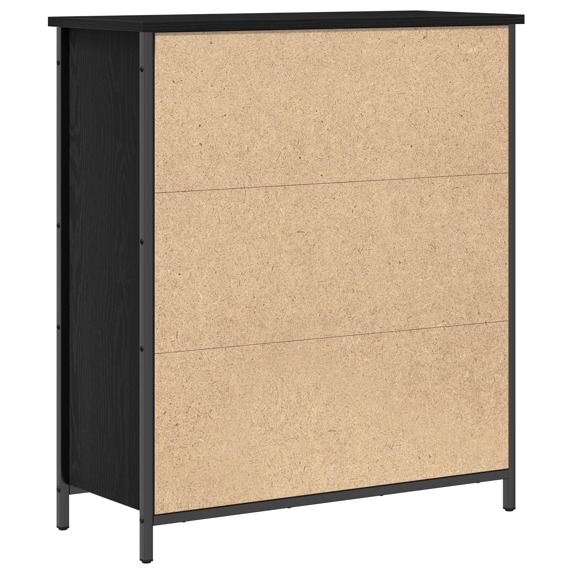 Mobile da buffet rovere nero 70x30x80 cm legno ingegnerizzato e acciaio