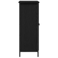 Mobile da buffet rovere nero 70x30x80 cm legno ingegnerizzato e acciaio