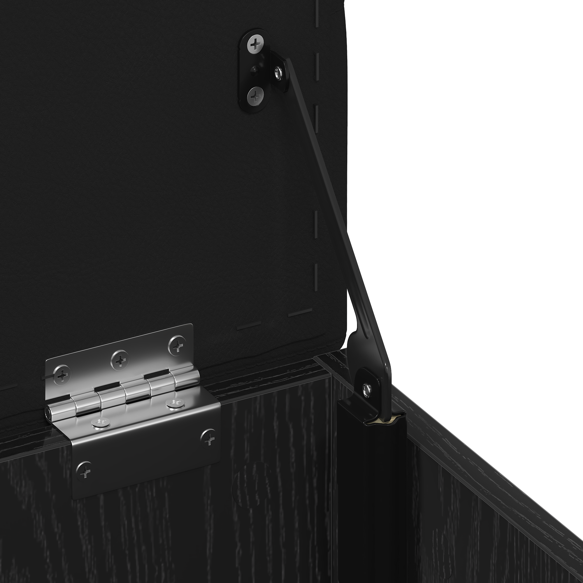 Panchina con contenitore Rovere nero 42x42x45 cm Legno massello