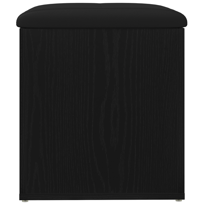 Panchina con contenitore Rovere nero 42x42x45 cm Legno massello