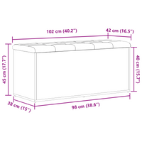 panchina da giardino  Nero Rovere 100x40x45 cm Legno ingegnerizzato