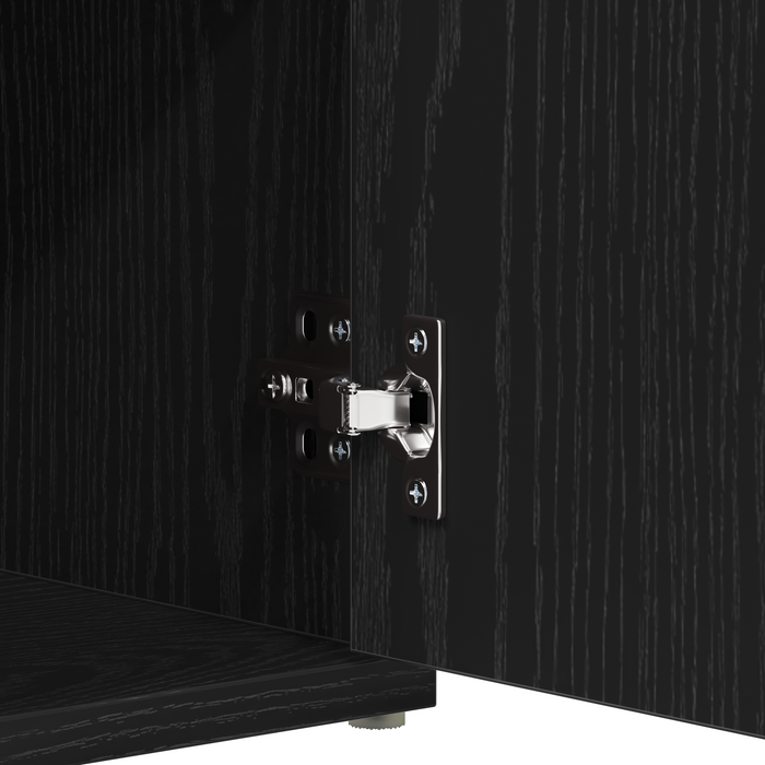 panchina da stoccaggio  Nero Rovere 100x30x48 cm Legno ingegnerizzato