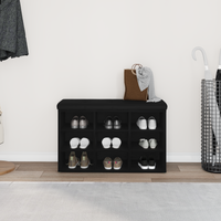 Panchina di stoccaggio  Nero Rovere 80x30x48 cm Legno ingegnerizzato