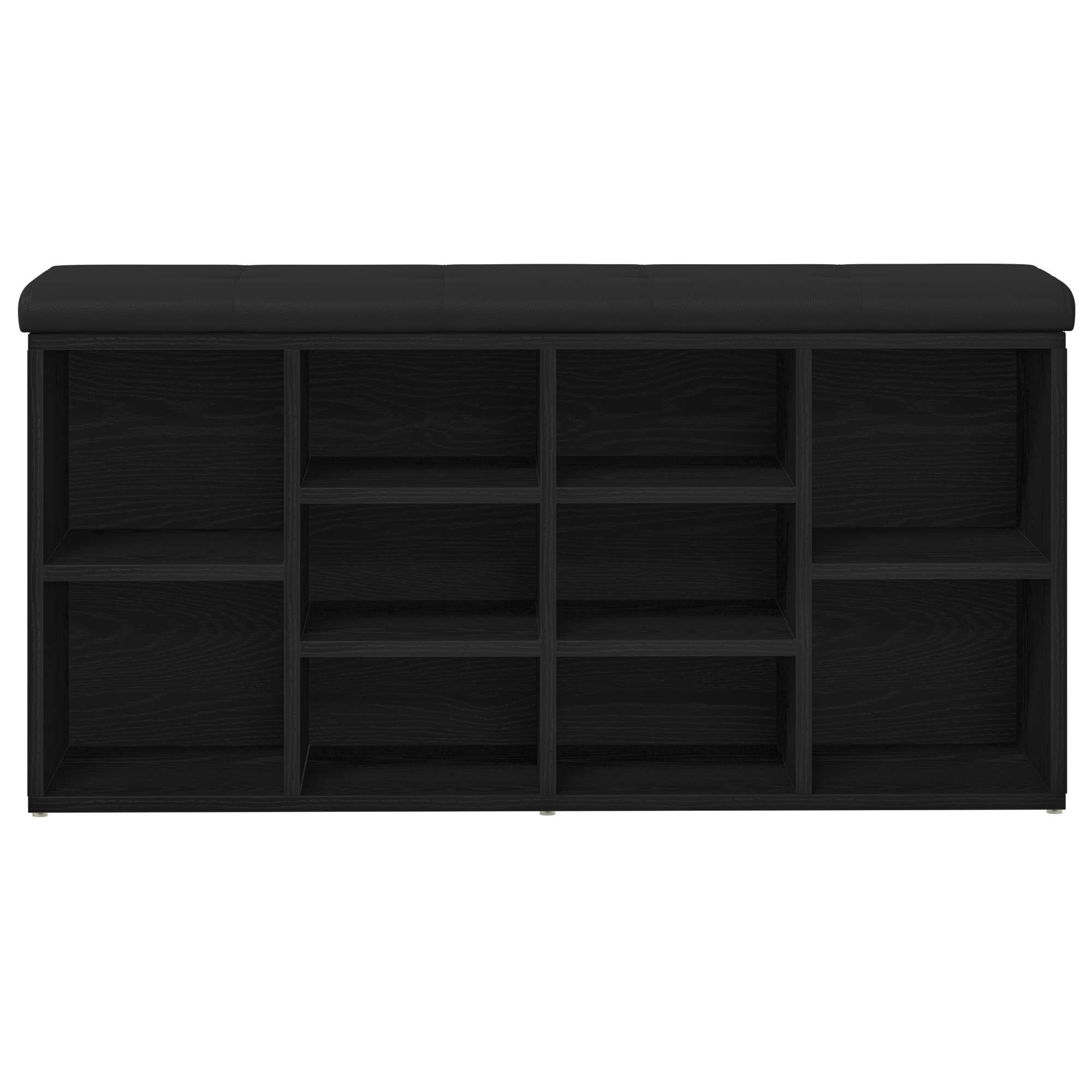 panchina da stoccaggio  Nero Rovere 100x30x48 cm Legno ingegnerizzato