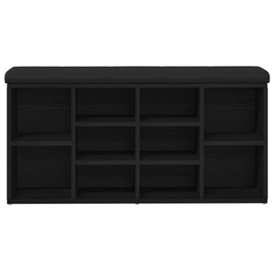 panchina da stoccaggio  Nero Rovere 100x30x48 cm Legno ingegnerizzato