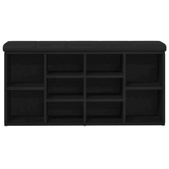 panchina da stoccaggio  Nero Rovere 100x30x48 cm Legno ingegnerizzato