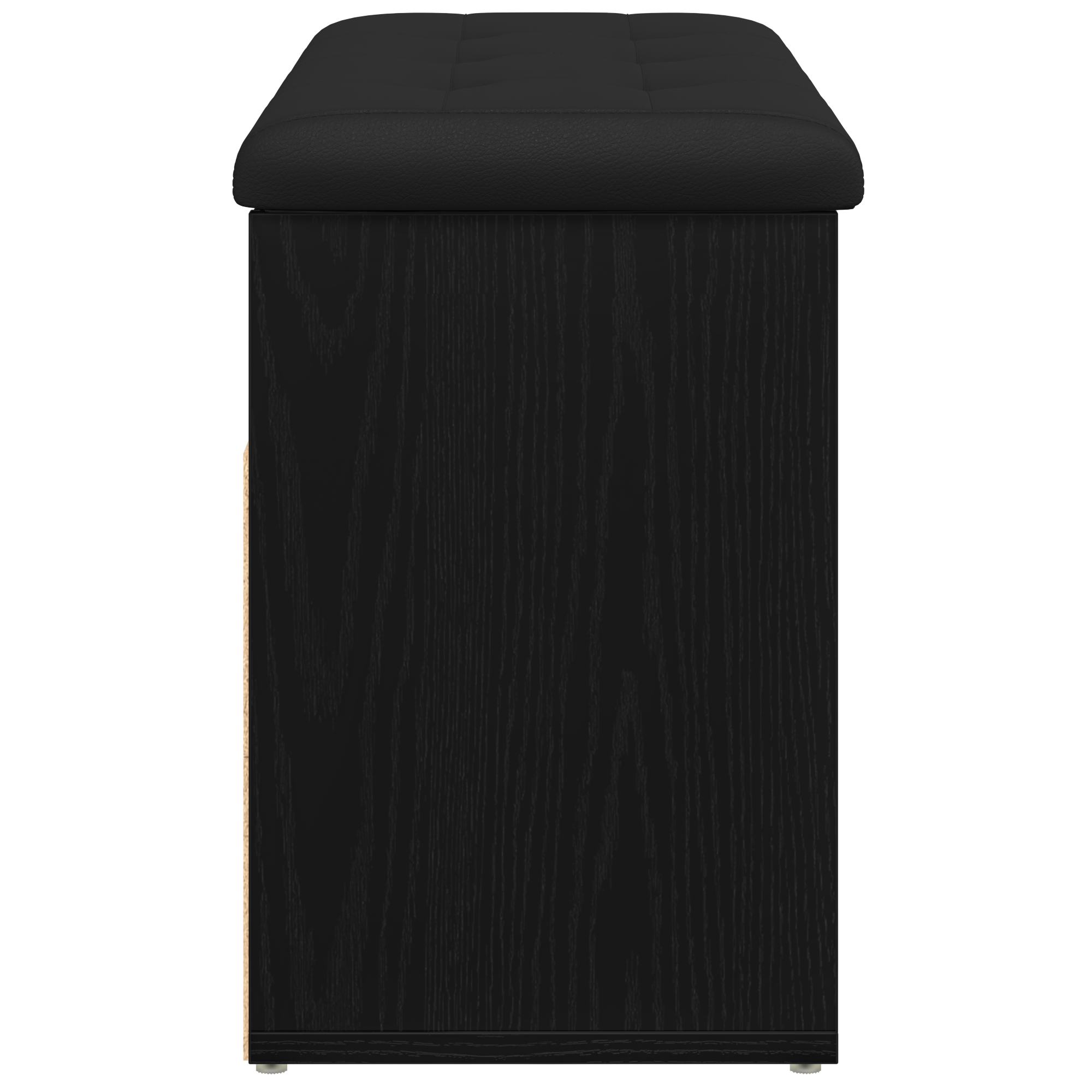 Panchina da stoccaggio  in rovere nero 80x30x45 cm in legno ingegnerizzato