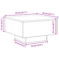 Tavolino da caffè in legno ingegnerizzato nero 55x55x31 cm