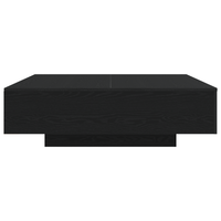 Tavolino da caffè  con luci LED Rovere Nero 100x100x31 cm