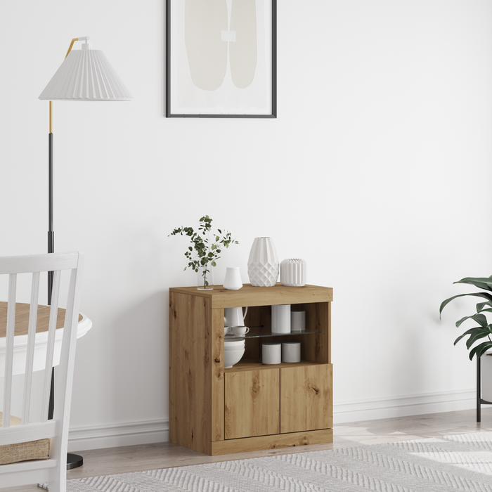 Mobile con luci LED Rovere Artigianale 60,5x37x67 cm