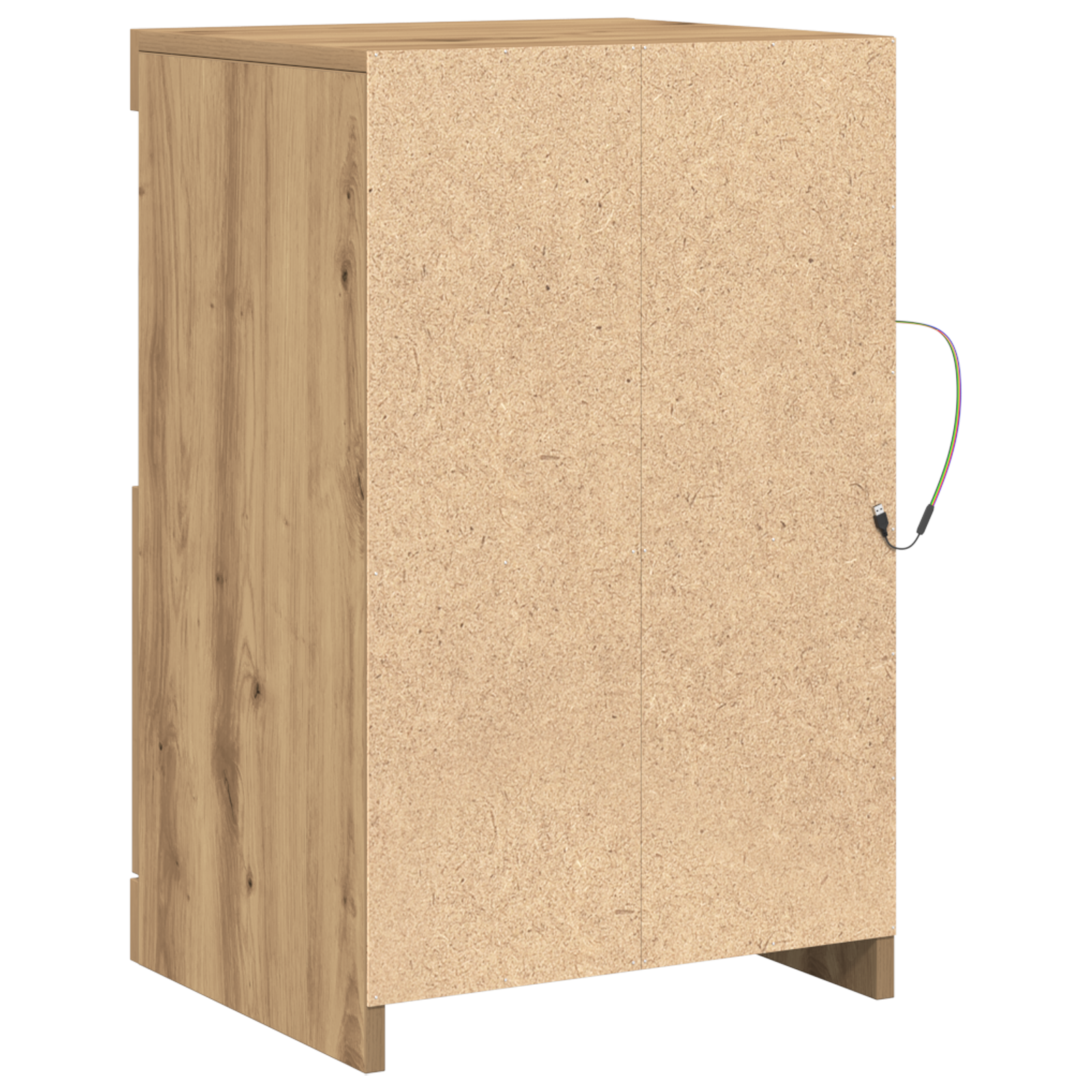 Armadi Laterali con Luci LED 2 pz Rovere Artigianale 41x37x67 cm