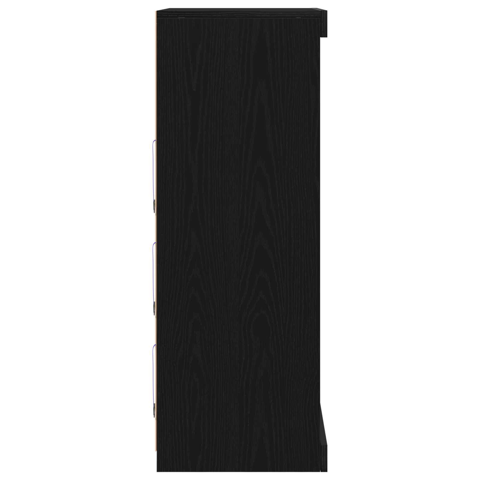 Sideboard con luci LED Nero Rovere 60,5x37x100 cm