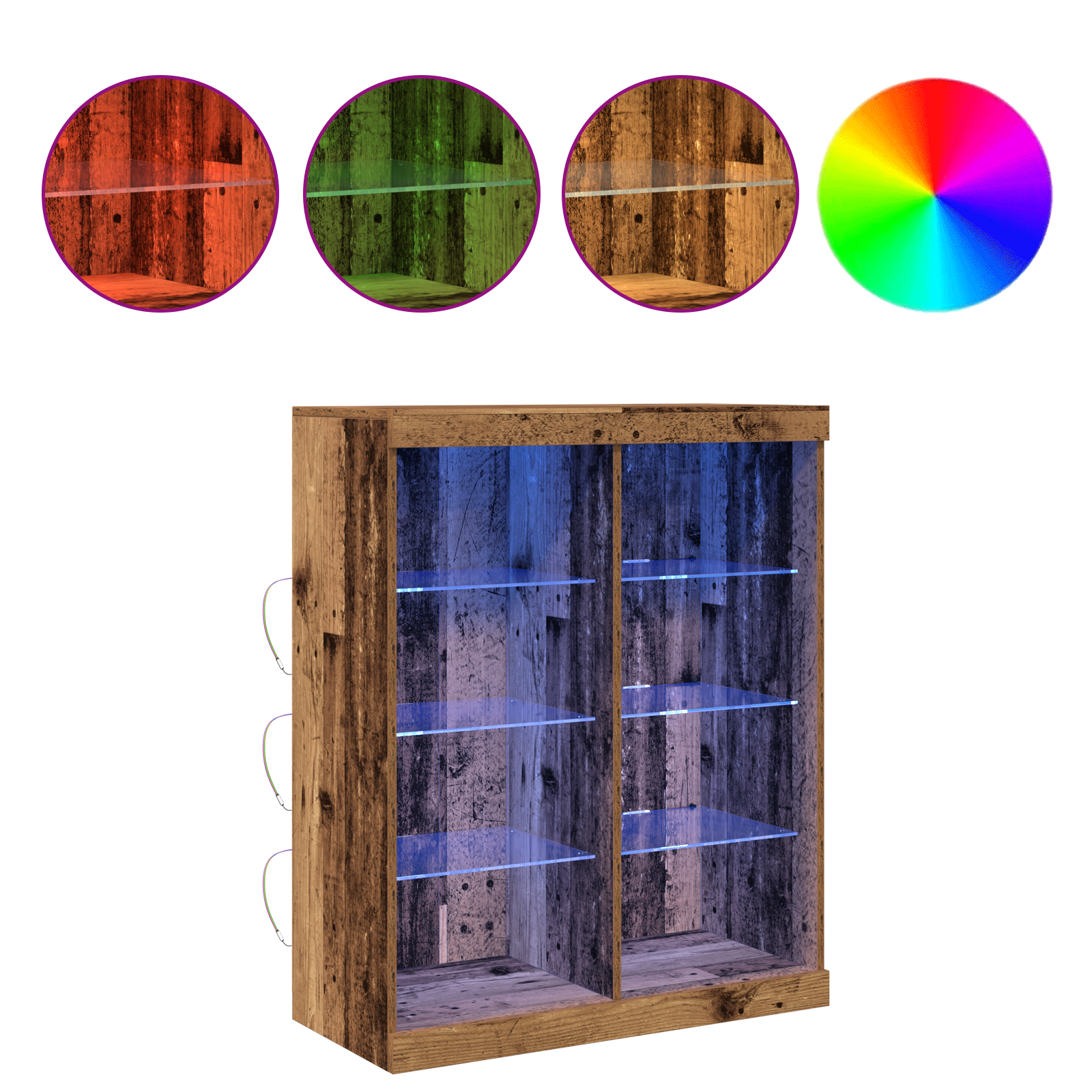 Mobile con LED Legno Vecchio 41x37x100 cm