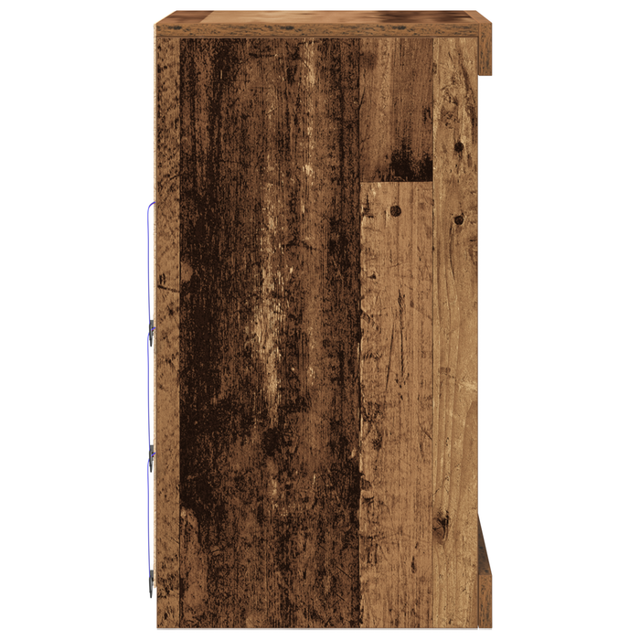 Credenza con Luci LED Legno Vecchio 41x37x67 cm