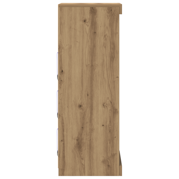Sideboard con Luci LED Rovere Artigianale 41x37x100 cm