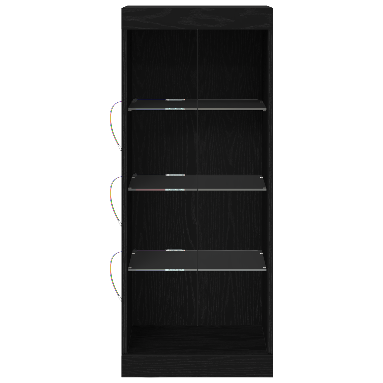 Sideboard con luci LED in rovere nero 41x37x100 cm