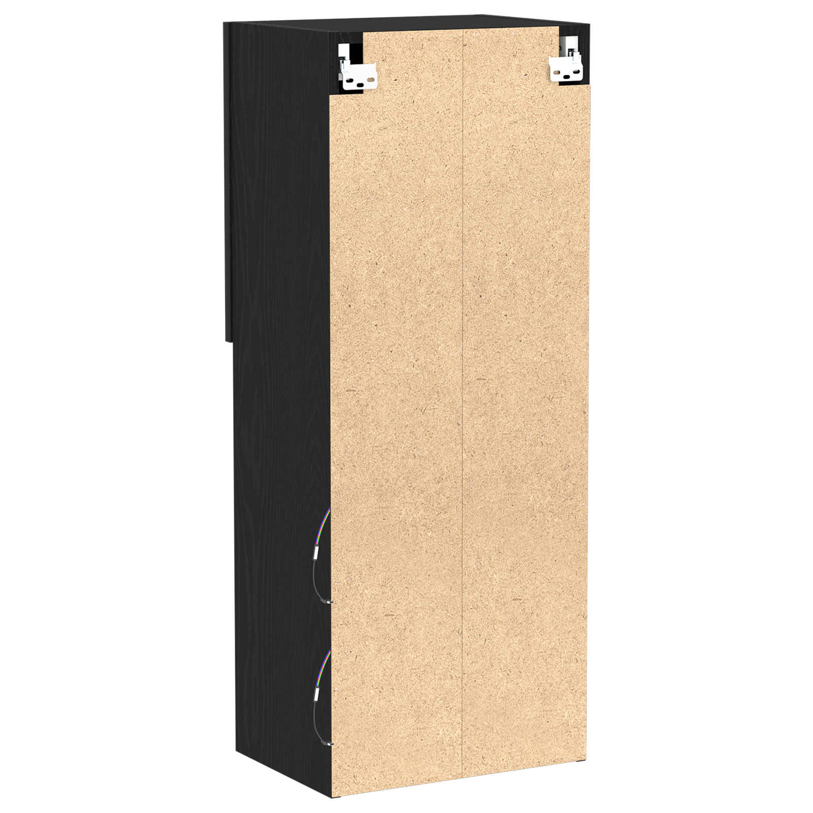 mobile TV  con luci LED rovere nero 40,5x30x102 cm