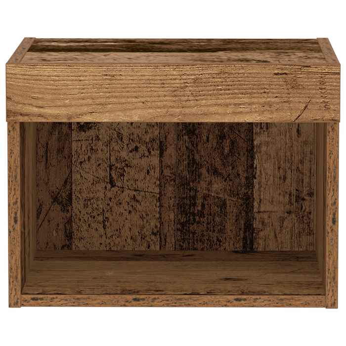 Armadio a muro  con luci LED in legno antico 40x30x30 cm