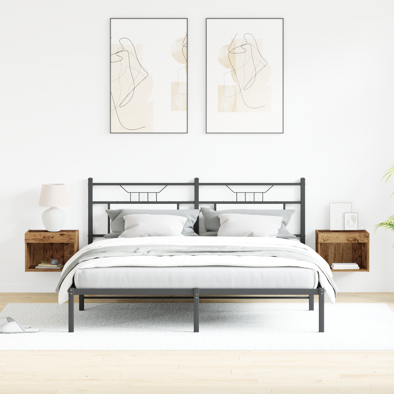 Armadi a muro  con luci LED 2 pezzi in legno vintage 40x30x30 cm