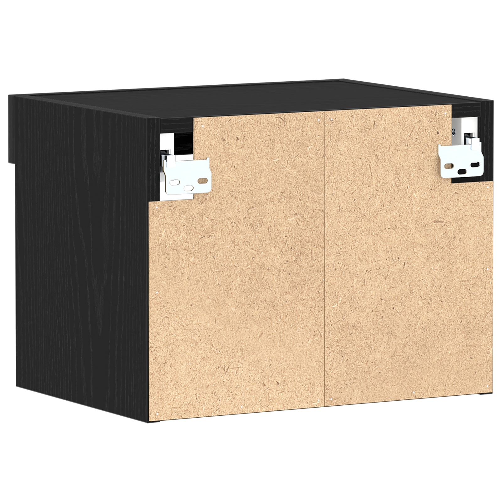 Armadi a muro  con luci LED 2 pezzi Rovere Nero 40x30x30 cm