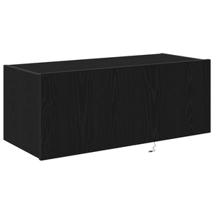 Mobile TV  con luci LED Rovere Nero 80x35x31 cm