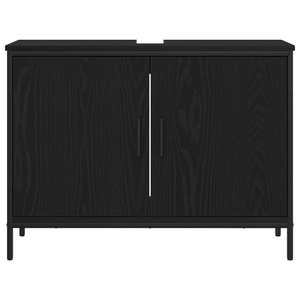 Mobile lavabo da bagno  Nero Rovere 80x30x60 cm Legno ingegnerizzato