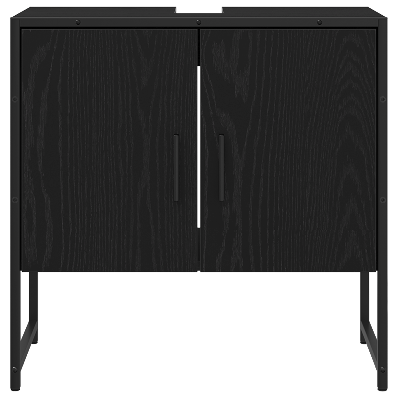Mobiletto da Lavandino Rovere Nero 60x33x60 cm Legno Ingegnerizzato