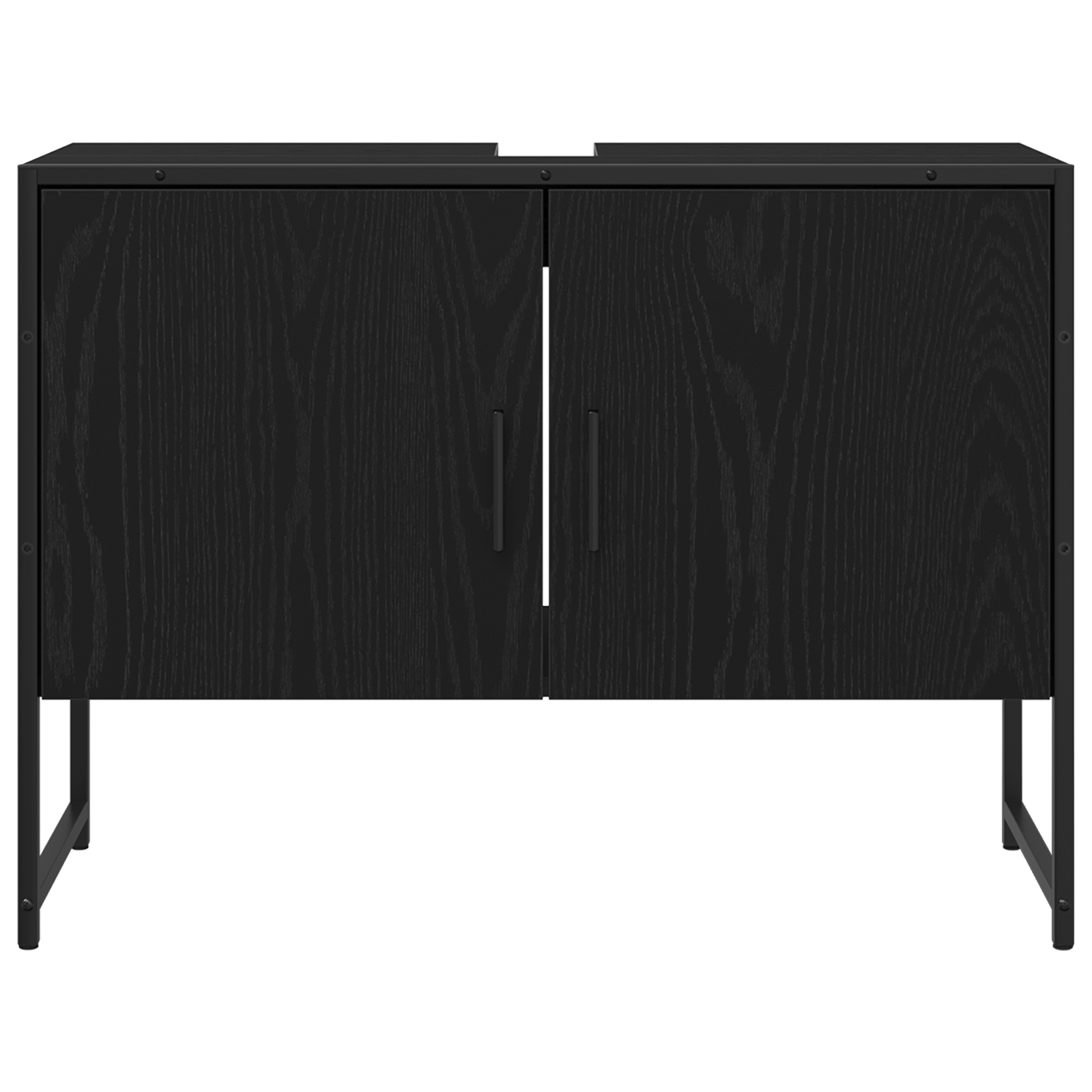 Mobile Porta Lavabo Rovere Nero 80x33x60 cm Legno ingegnerizzato