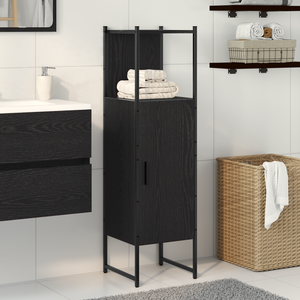 Mobile da bagno  Nero Rovere 33x33x120,5 cm in legno ingegnerizzato