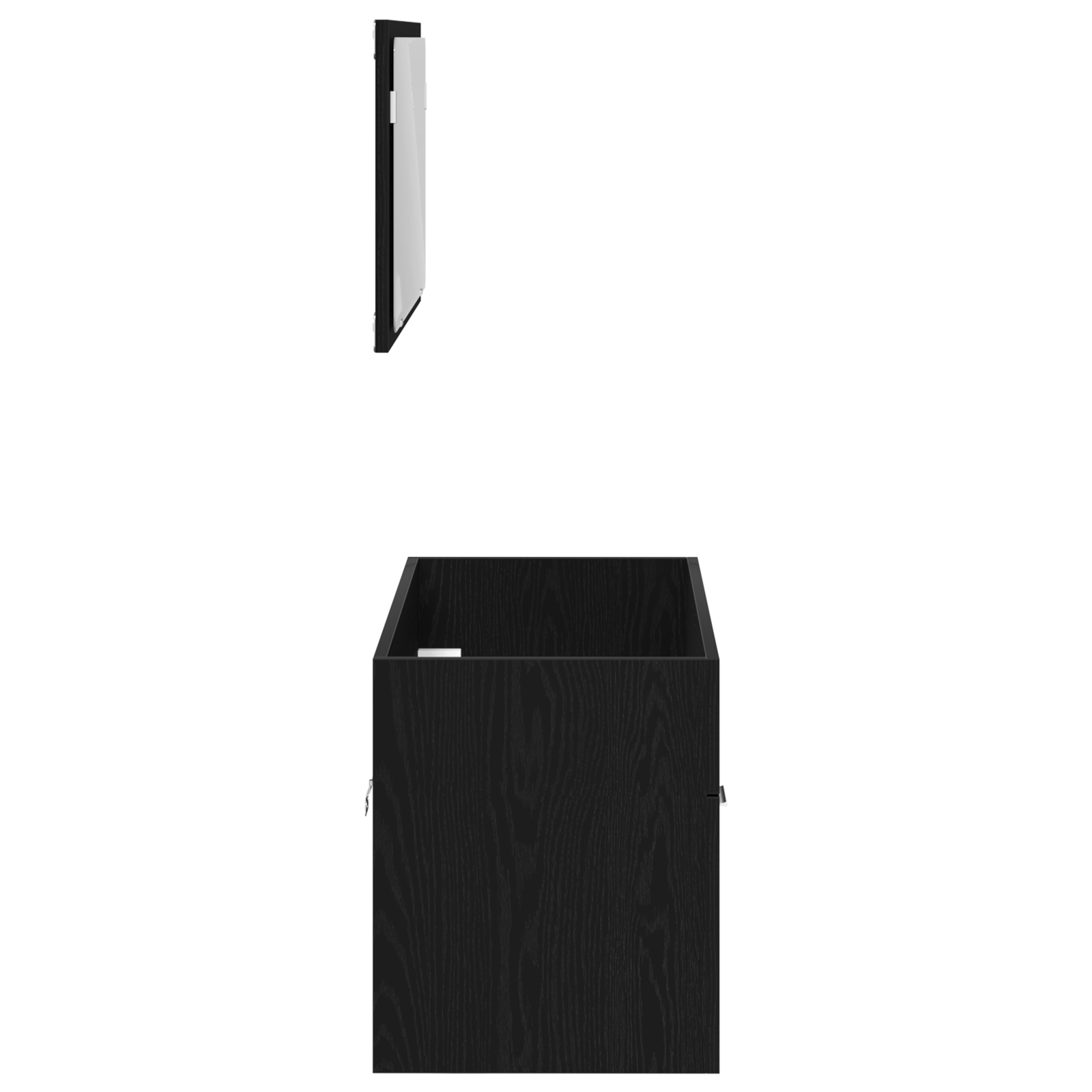 Set di Mobili da Bagno in 2 Pezzi Legno Ingegnerizzato Nero