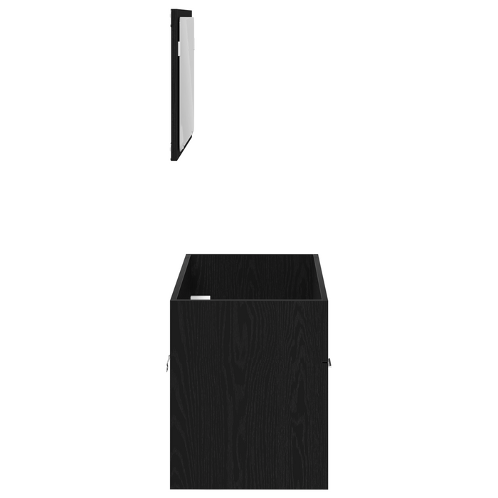 Set di Mobili da Bagno in 2 Pezzi Legno Ingegnerizzato Nero